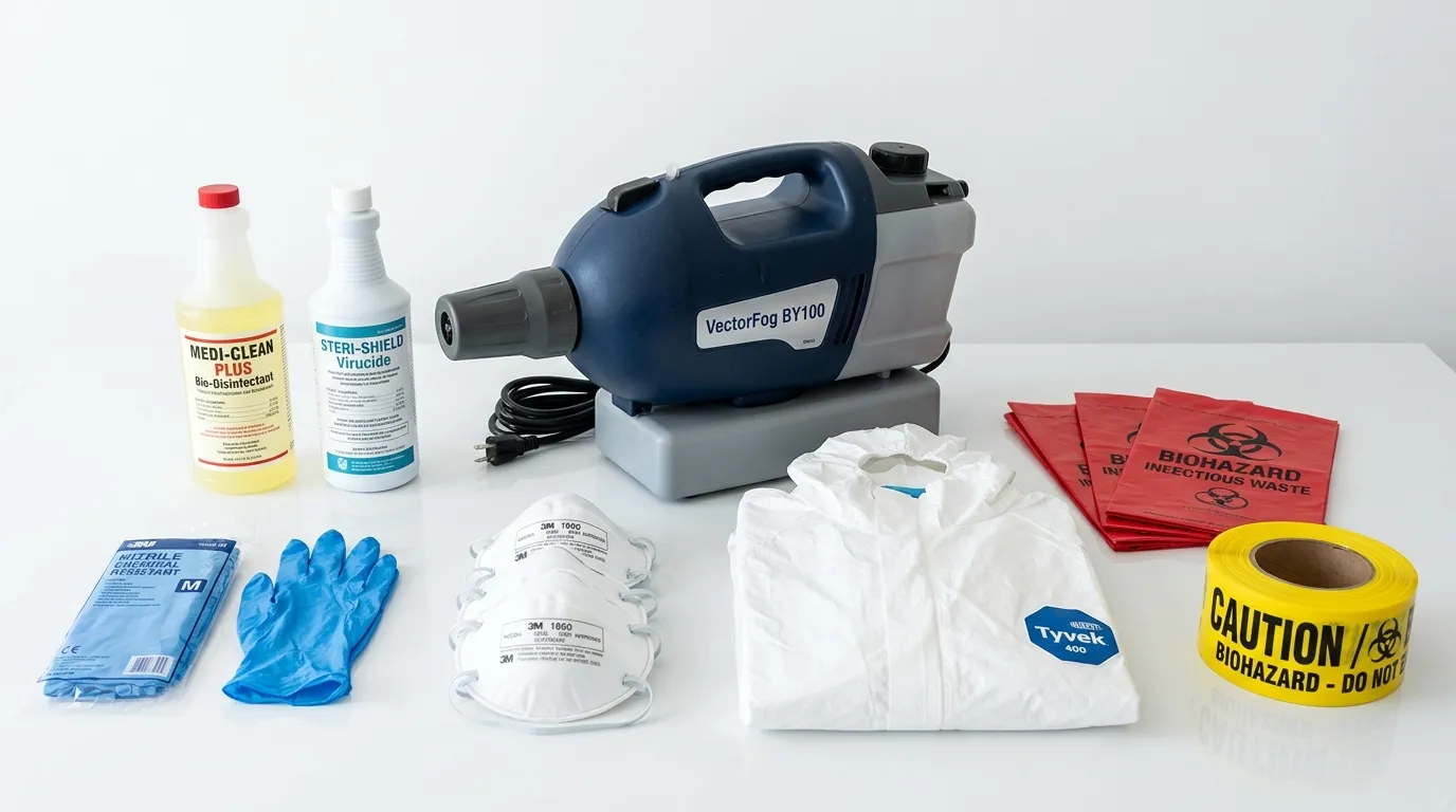 Professional biohazard remediation crew working in Saratoga