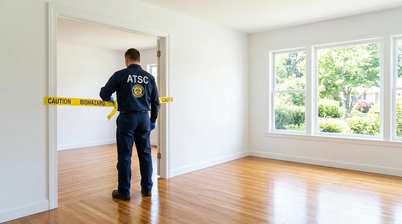 Certified biohazard cleanup crew performing Trauma Scene Cleanup in Saratoga